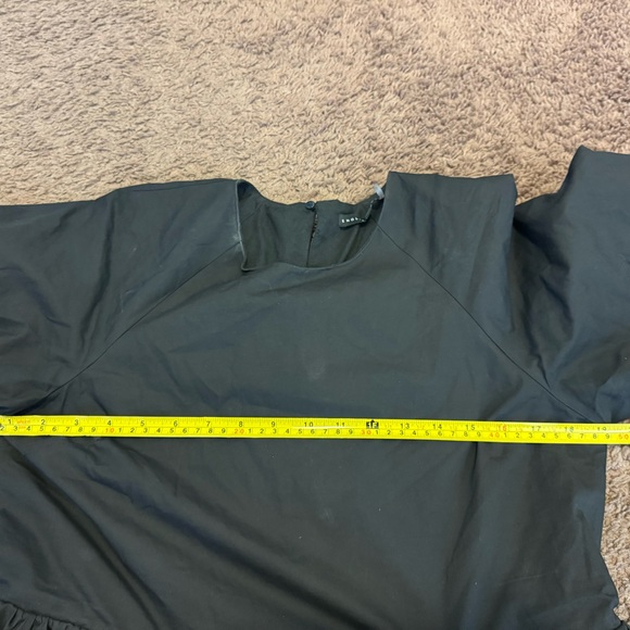 English Factory Black Puff Sleeve Baby Doll Dress A Line Fit Flare Cotton M - Picture 9 of 9